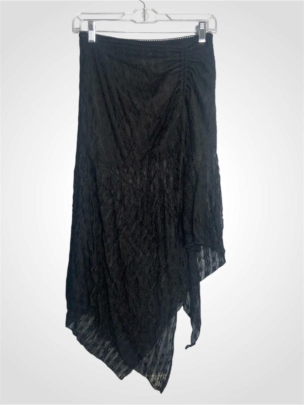 Chrome Riot Asymmetrical Black Lace Women's Skirt Medium